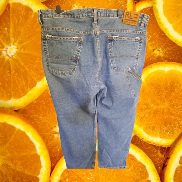 Polo Jean Company Slightly Distressed‎ Carpenter Blue Jeans Size 36x32 - Picture 4 of 6